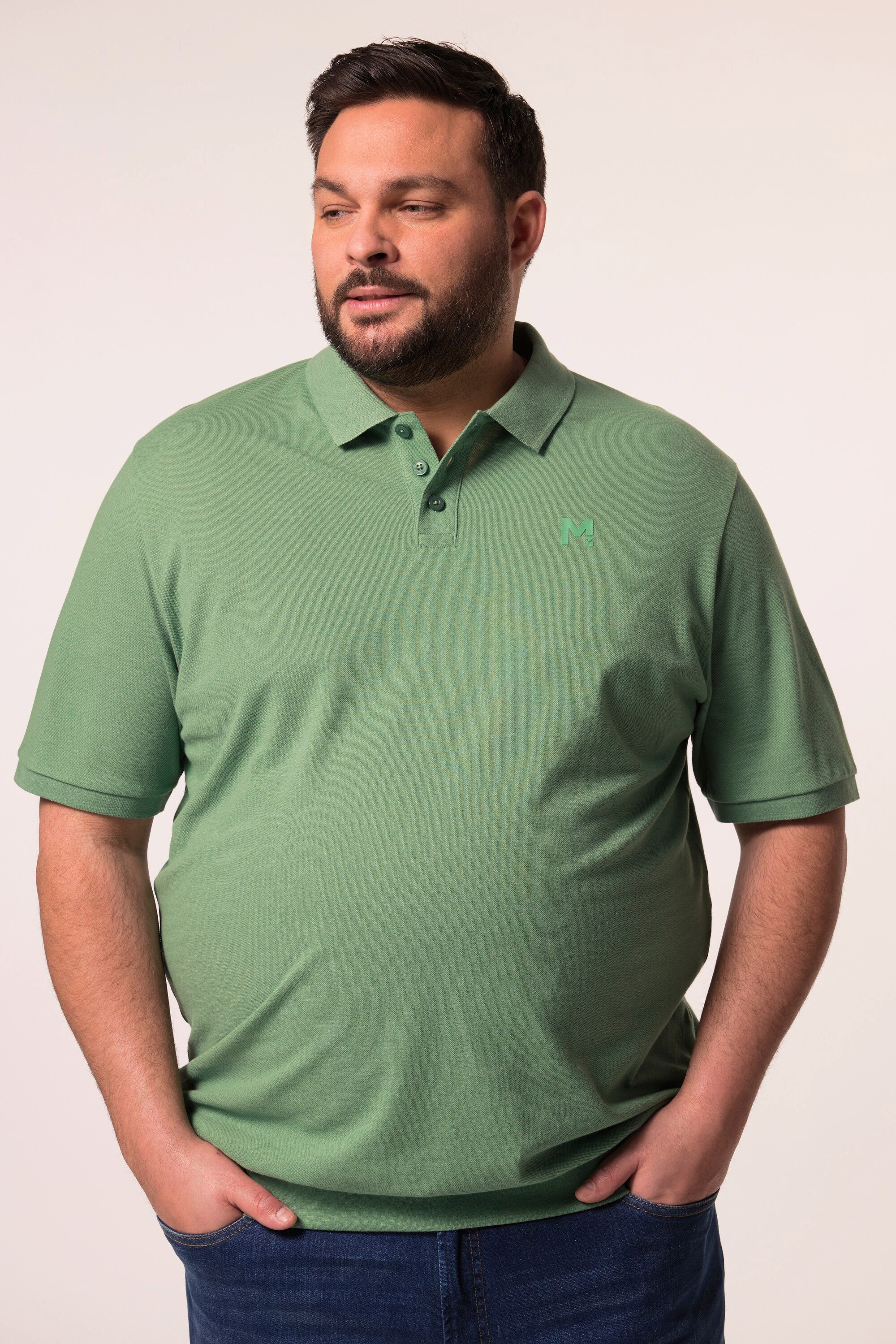 Men Plus Poloshirt Poloshirt Bauchfit Basic Piqué Halbarm günstig online kaufen