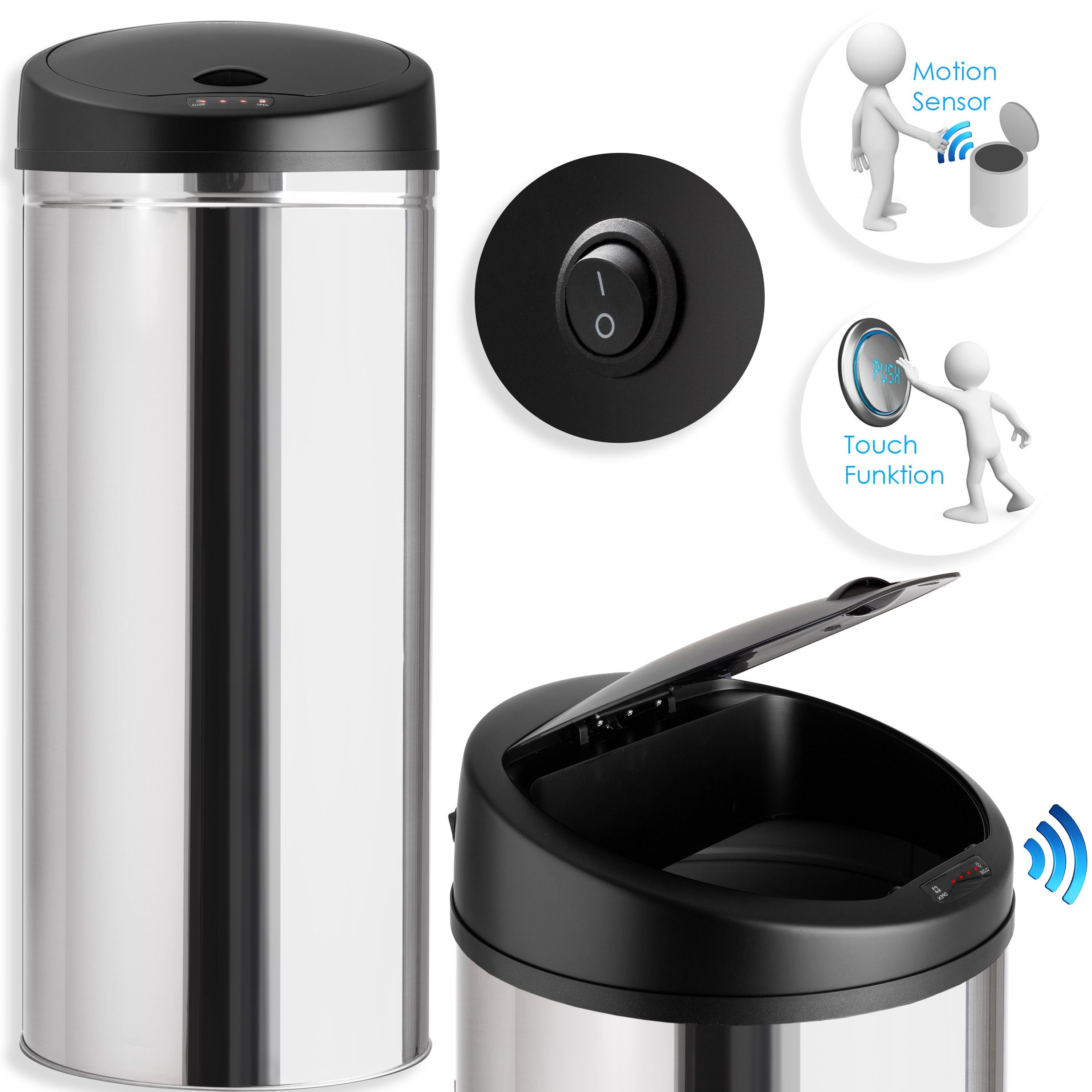 10 L Automatik Sensor Mülleimer Weiß Abfalleimer Papierkorb Küche 