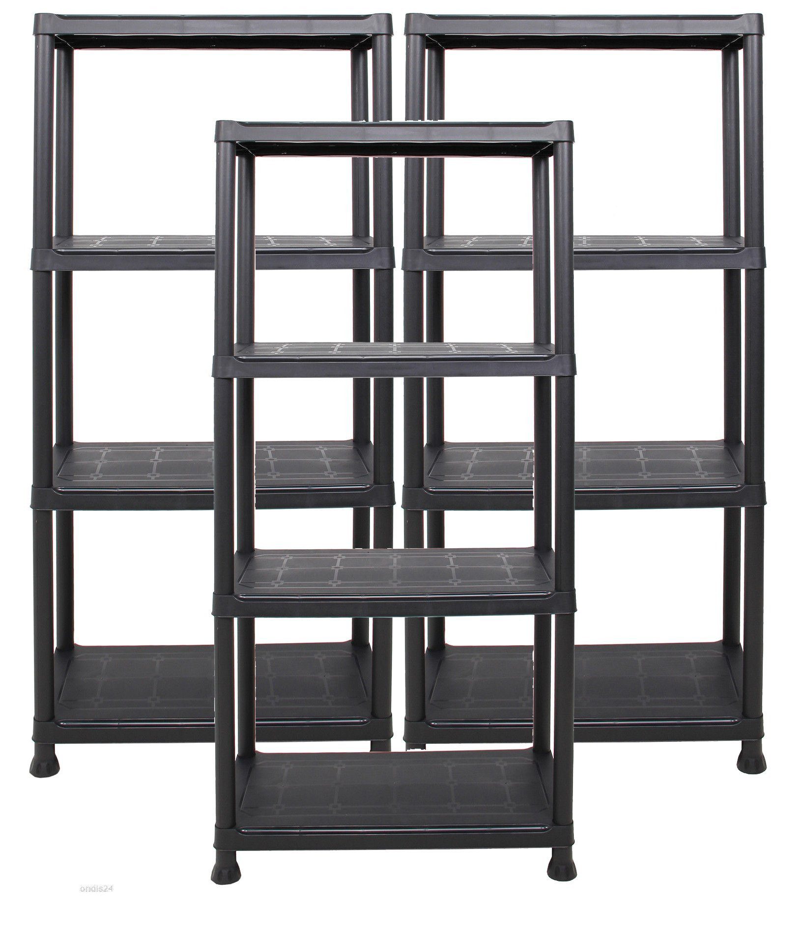 ONDIS24 Steckregal 3x Kunststoffregal, 60 x 30 x 131 (H) cm, 4 Böden, Schwe günstig online kaufen