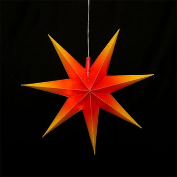 SIGRO LED Stern Weihnachtsstern mit 7 Spitzen Rot/Gelb, LED, Fensterstern beleuchtet inkl. Netzteil