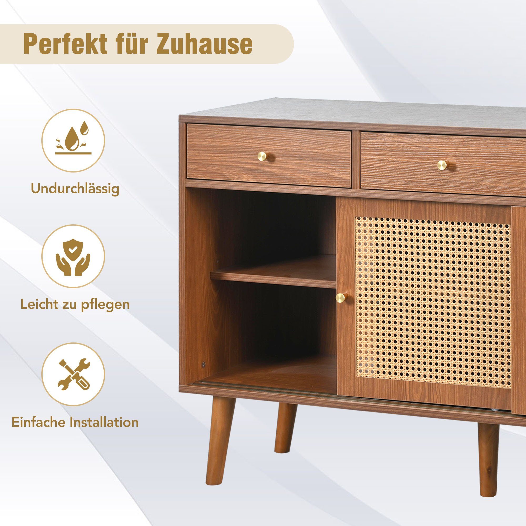 Merax Sideboard mit 3 Schubladen und günstig online kaufen