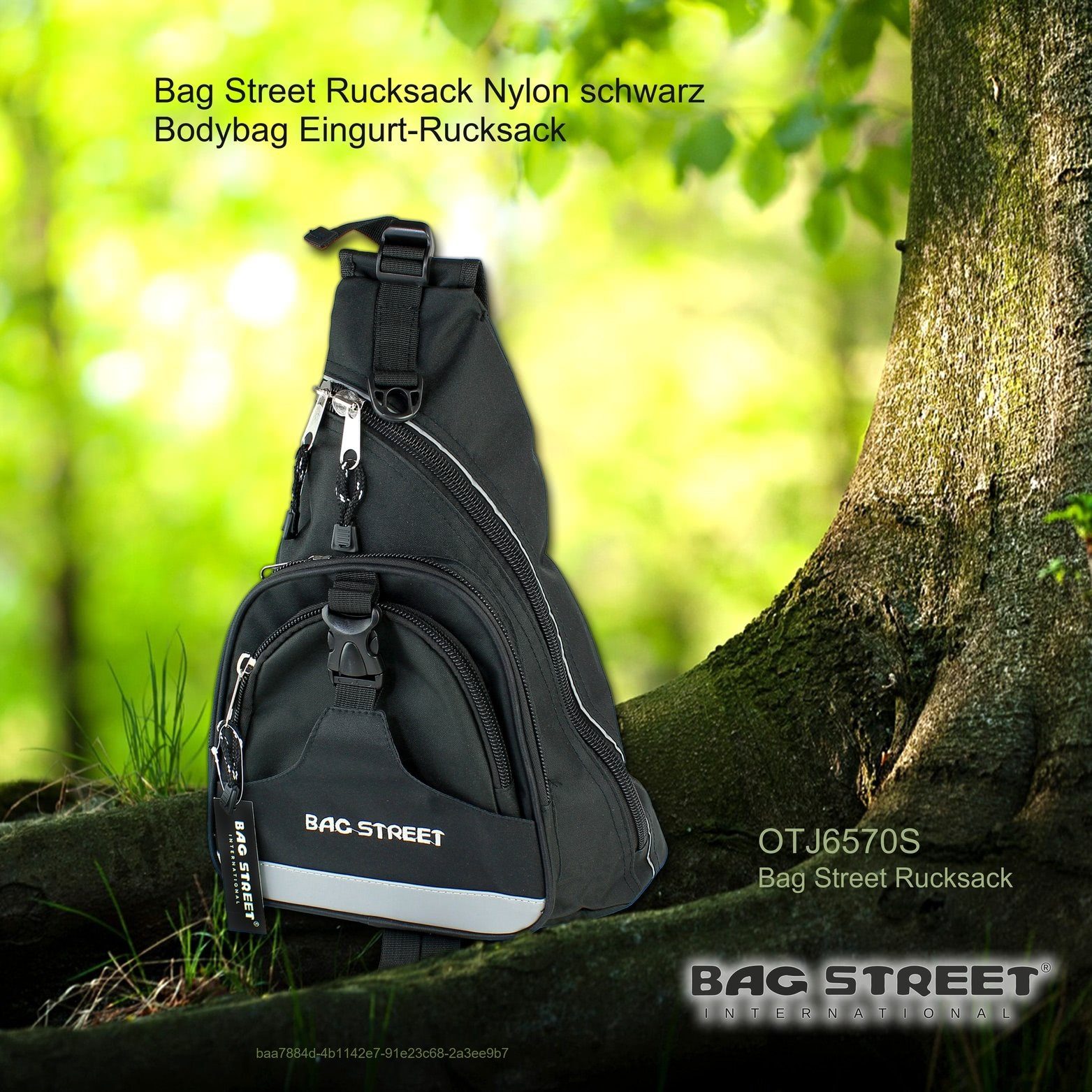 BAG STREET Freizeitrucksack Bag Street Bodybag Nylon schwarz, Herren, Jugend Freizeitrucksack Nylon, schwarz ca. 32cm x ca. 45cm