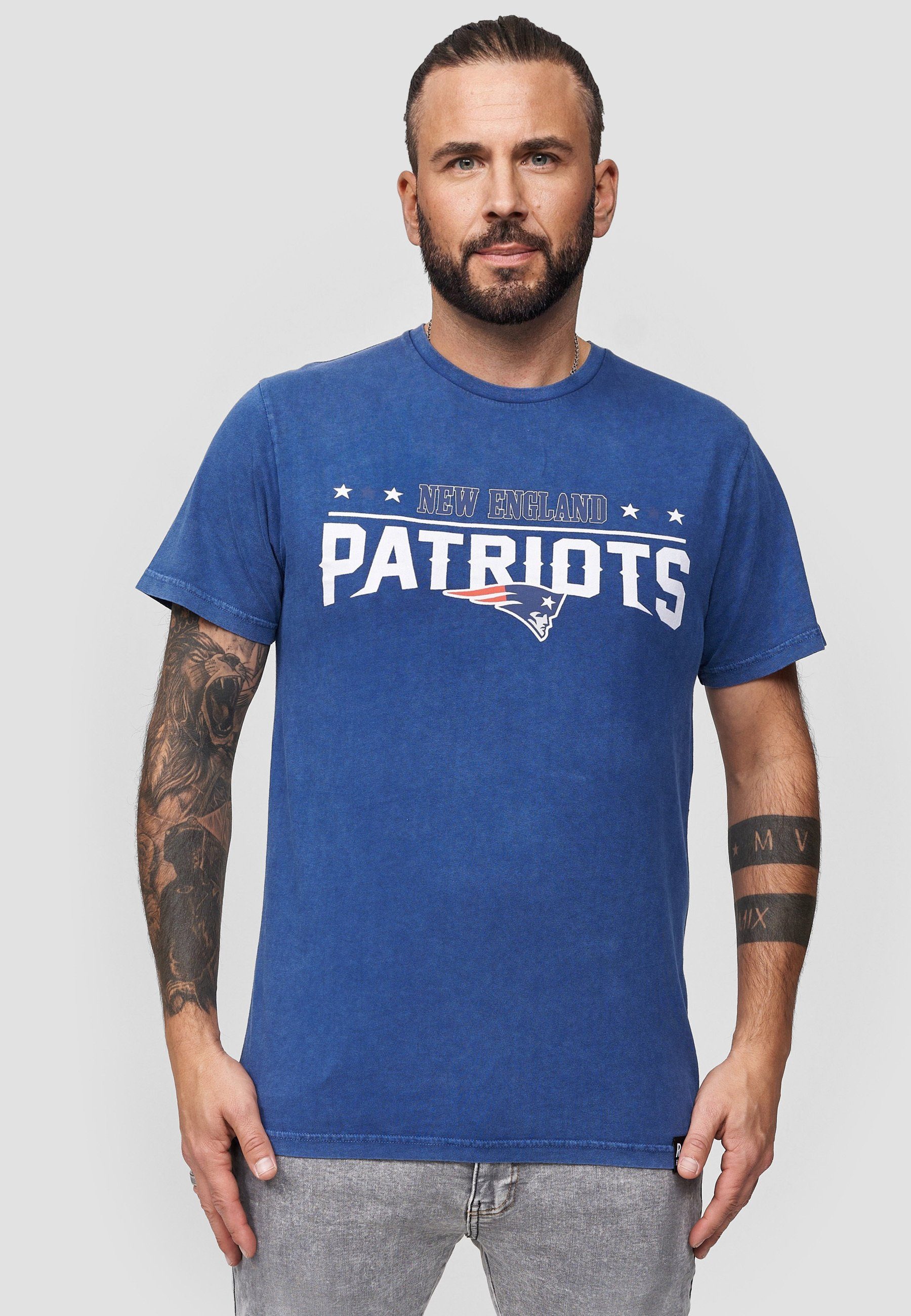 [Neuer Eröffnungsverkauf] Recovered T-Shirt NFL New Patriots Bio-Baumwolle zertifizierte GOTS England