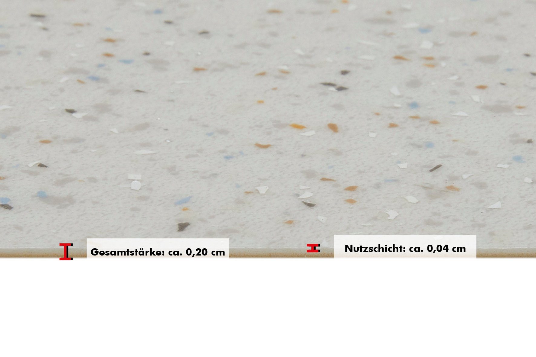cm Vinylboden hellbeige cm 2,00 Andiamo und Stärke PVC Bodenbelag Terrazzooptik, 200 breit, Meterware mm 400