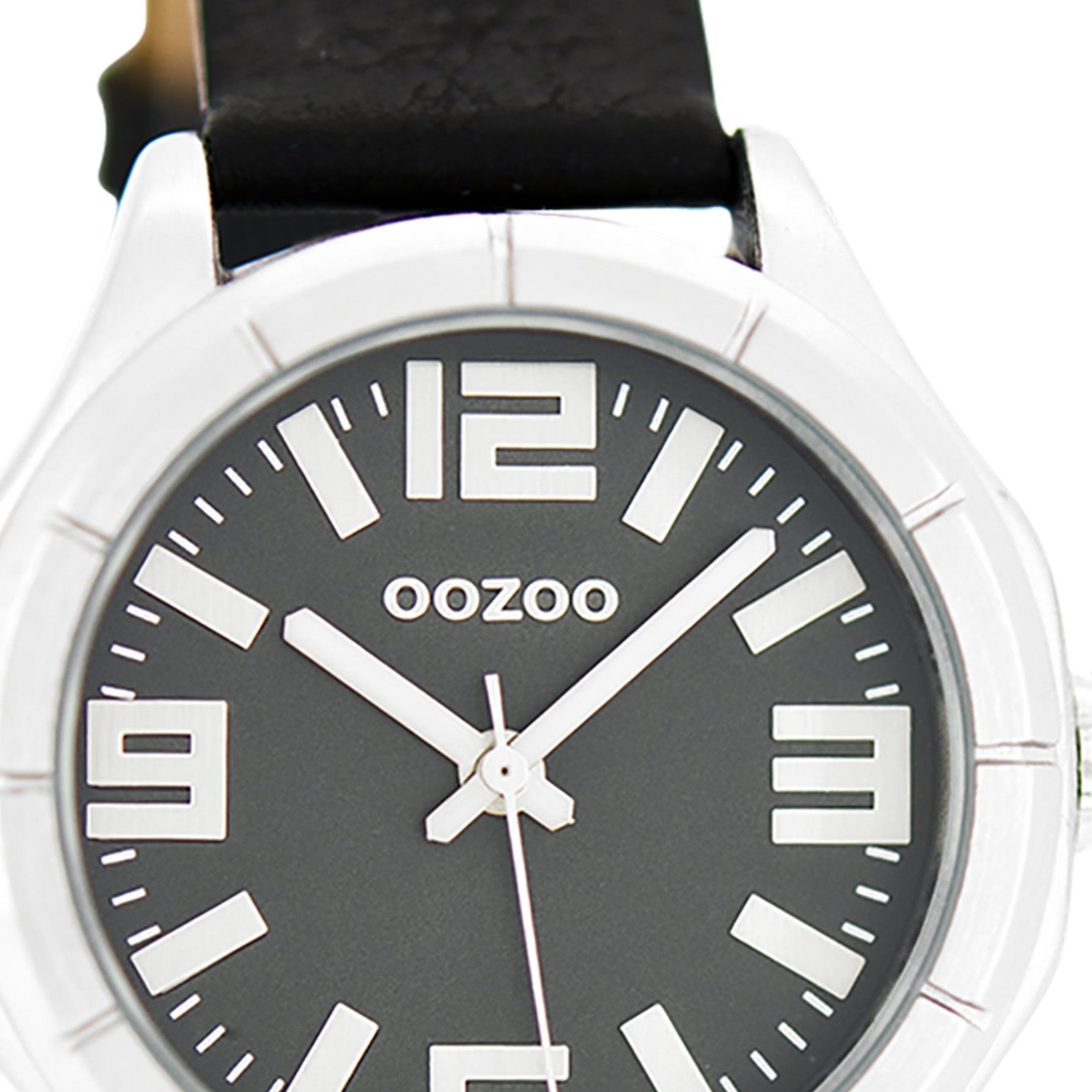 OOZOO Quarzuhr Oozoo Damen Armbanduhr schwarz Analog, (Analoguhr), Damenuhr rund, mittel (ca. 35mm) Lederarmband, Casual-Style