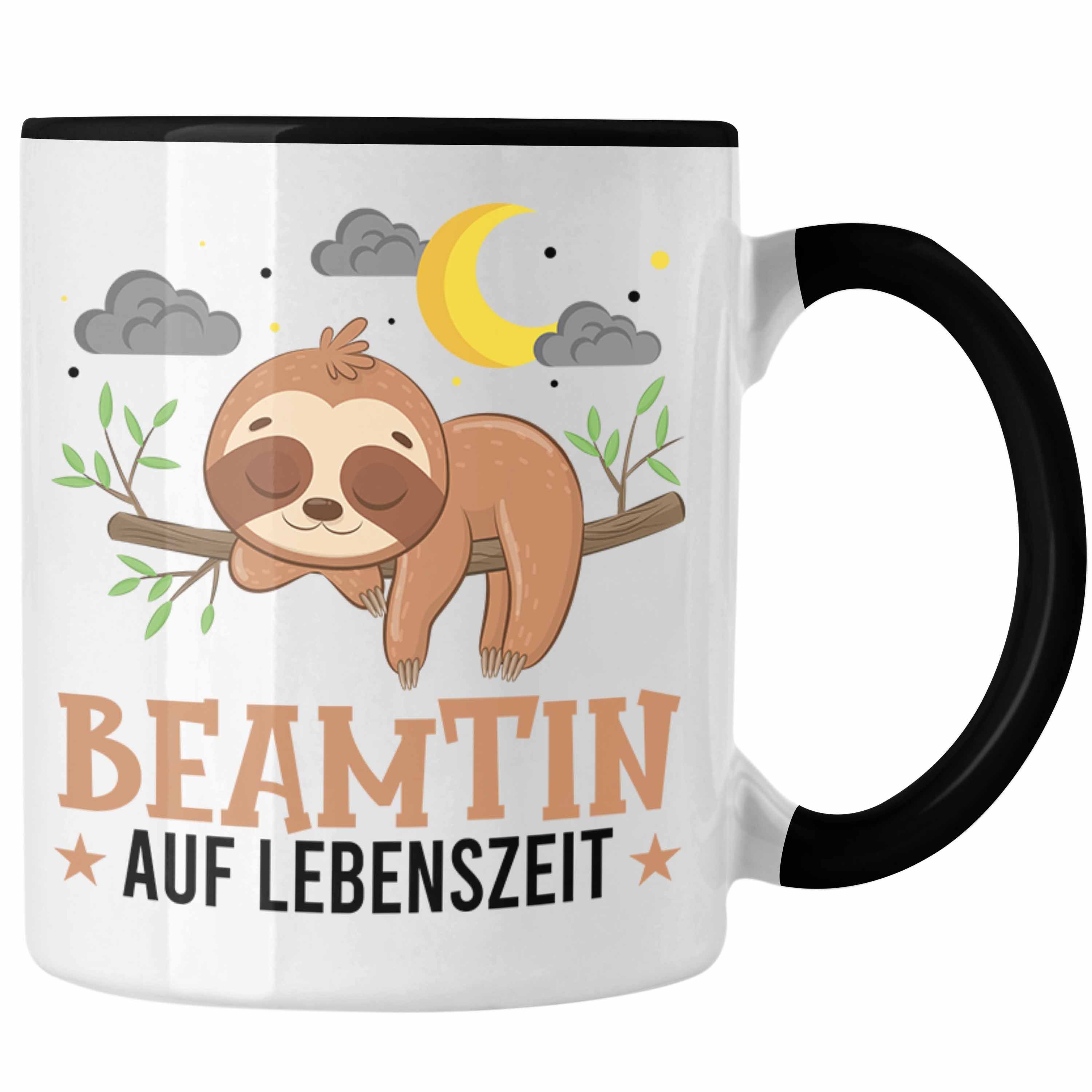 Trendation Tasse Trendation - Beamtin Auf Lebenszeit Tasse Geschenk Frauen Beamte Geschenkidee Schwarz