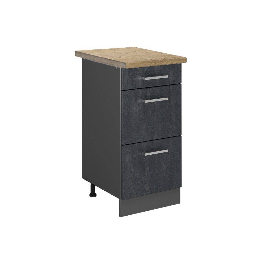 Vicco Unterschrank R-Line, Schwarz Beton/Anthrazit, 40 günstig online kaufen