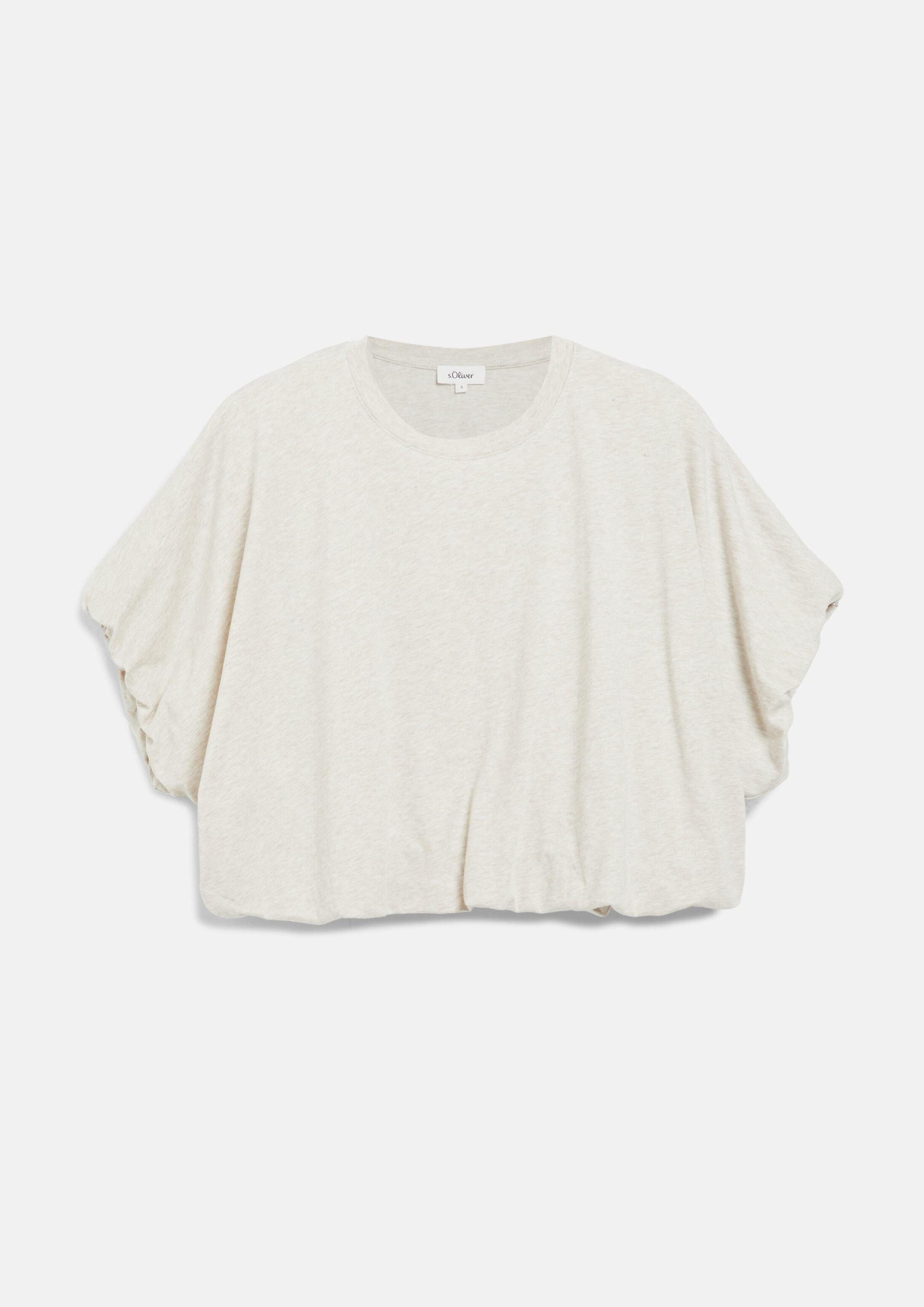 s.Oliver Kurzarmshirt T-Shirt Oversize T-Shirt mit Ballonsaum