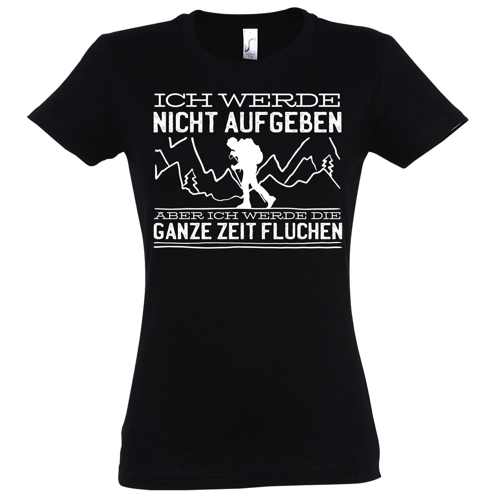 Youth Designz Nicht T-Shirt Schwarz mit T-Shirt Damen Wandern Aufgeben trendigem Frontprint