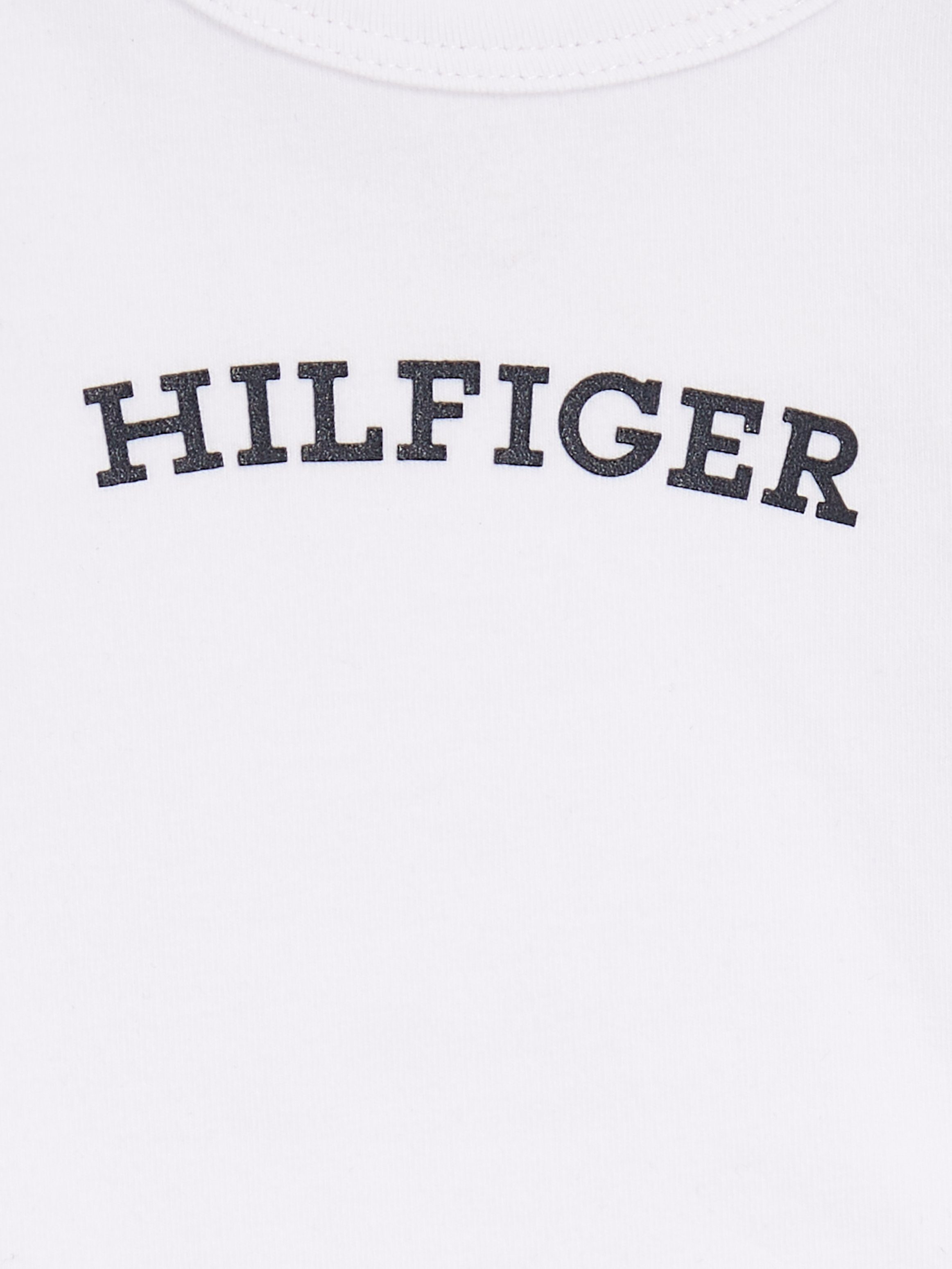 Tommy Hilfiger Body BABY CURVED L/S BODY Logo-Schriftzug Flag White mit MONOTYPE Hilfiger &