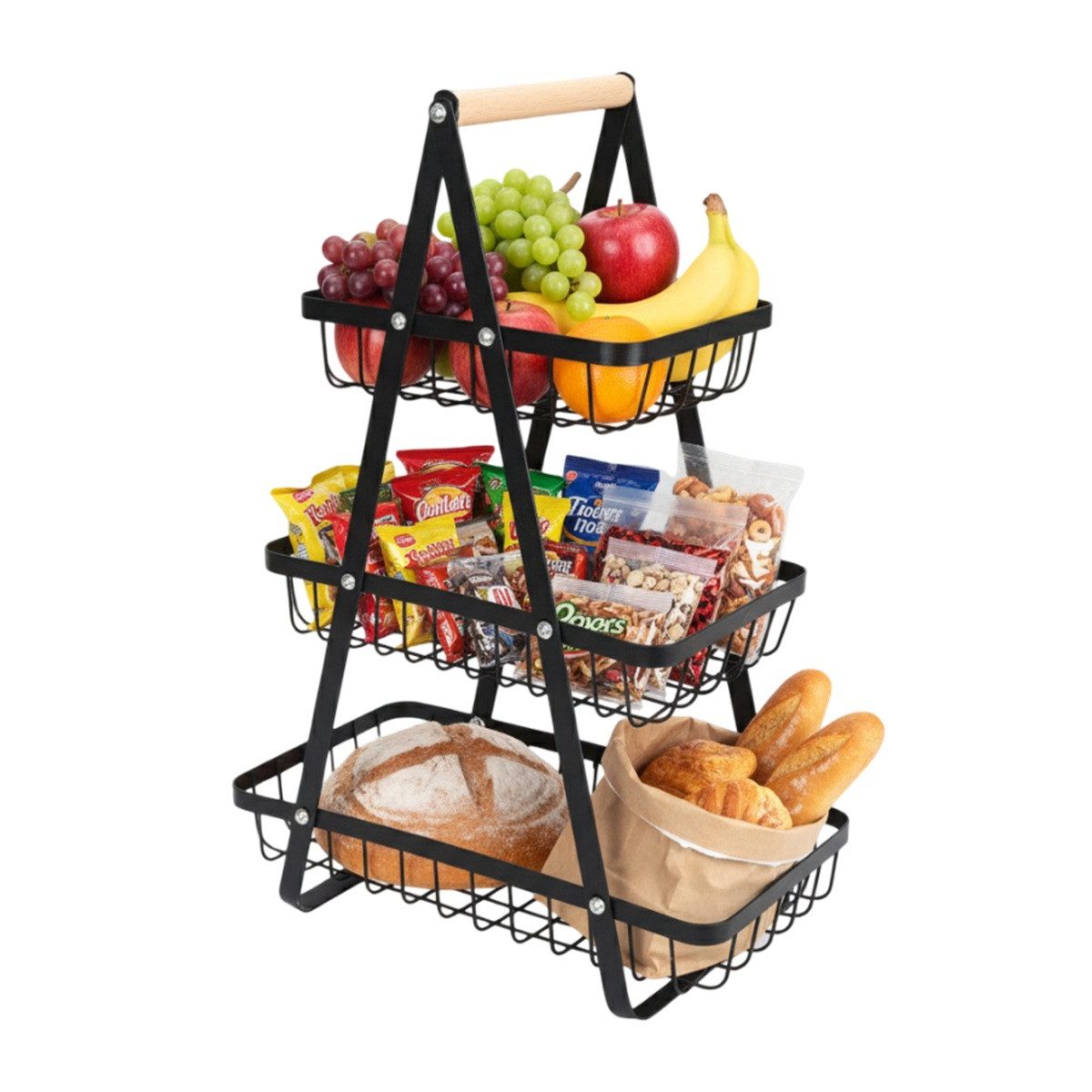 Cheffinger Regalkorb 3-stöckiges Aufbewahrungskorb für Küche, Bad & Vorratsraum (1 St)