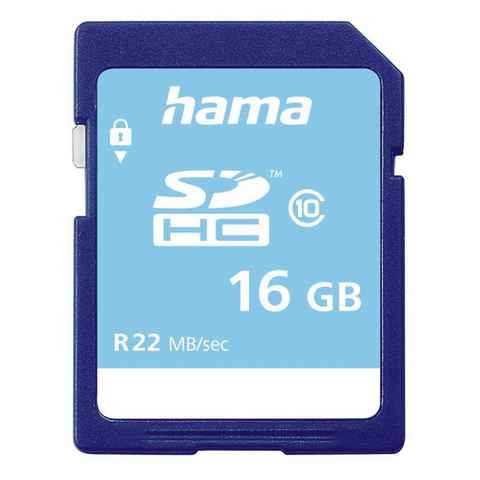 Hama SDHC 16GB Class 10 Speicherkarte (16 GB, Class 10, 22 MB/s Lesegeschwindigkeit)