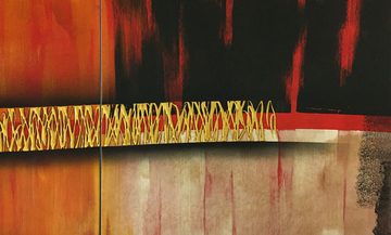 WandbilderXXL XXL-Wandbild Gold Fever 210 x 70 cm, Abstraktes Gemälde, handgemaltes Unikat