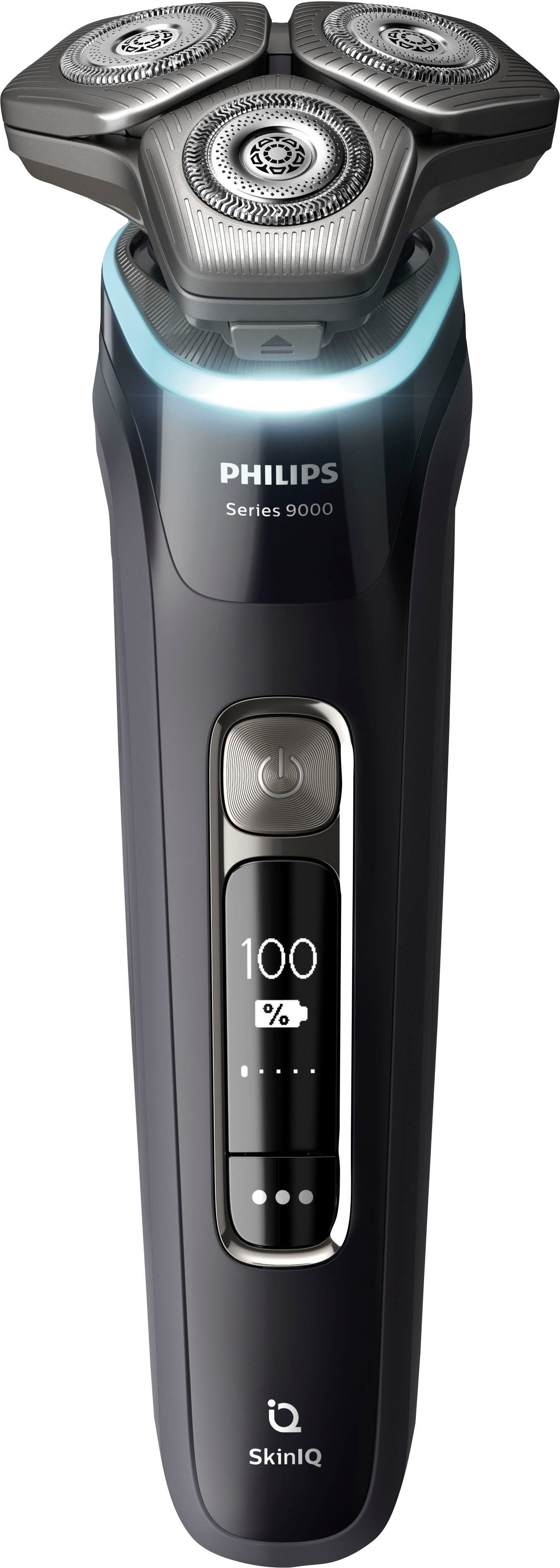 Philips Elektrorasierer Shaver Series 9000 SkinIQ Reinigungskartuschen, mit Technologie Ladestand, integrierter Etui, Präzisionstrimmer, 2 S9976/55