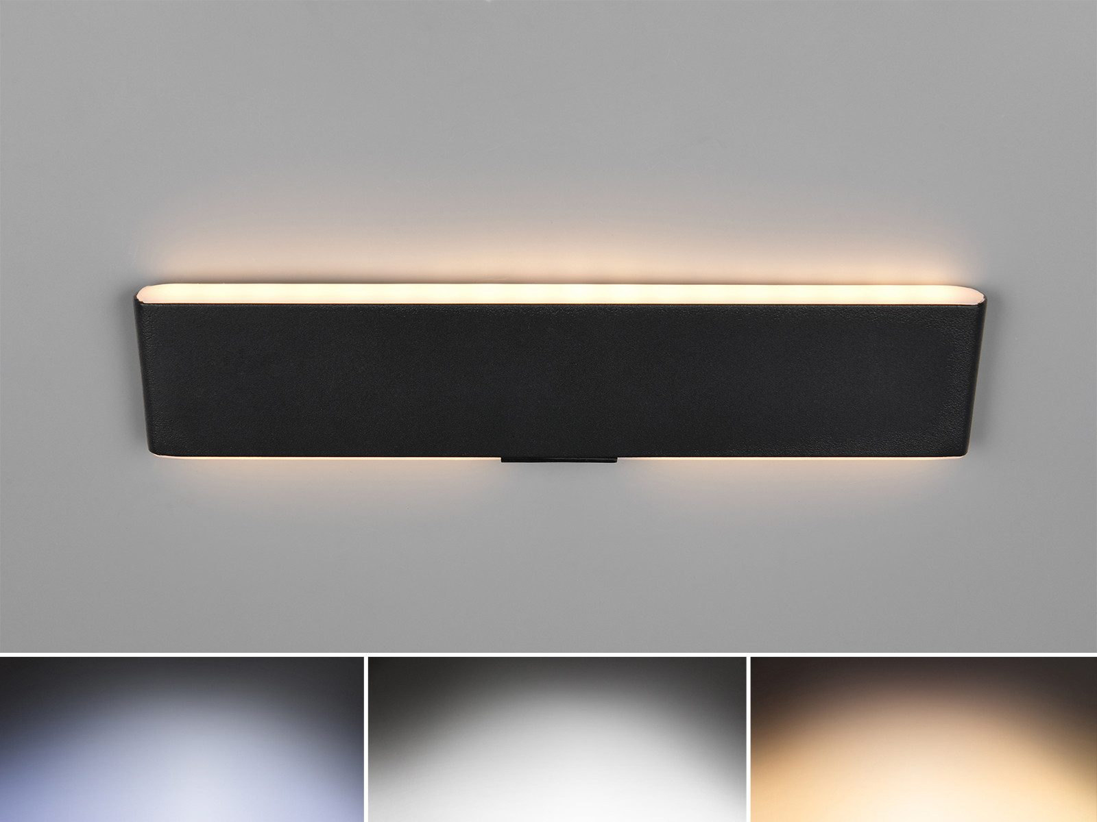 TRIO Leuchten LED Wandleuchte, Dimmfunktion Lichttemperatur einstellbar, LED fest integriert, Warmweiß, Tageslichtweiß, Innen Akku Wandlampe kabel-los ohne Strom-Anschluss, Breite 32cm