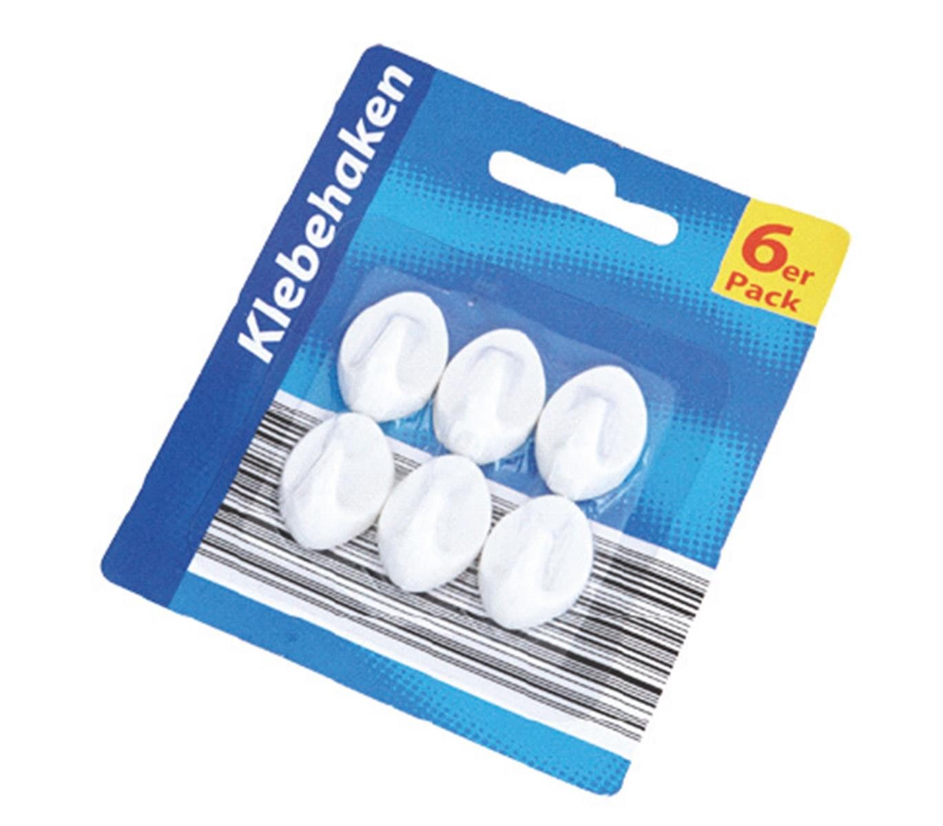Handtuchhaken Klebehaken Weiß 6er Set - Selbstklebende Universalhaken, (Stück, 6-St., Klebehaken), Klebehaken Set Haken ohne Bohren selbstklebende Haken