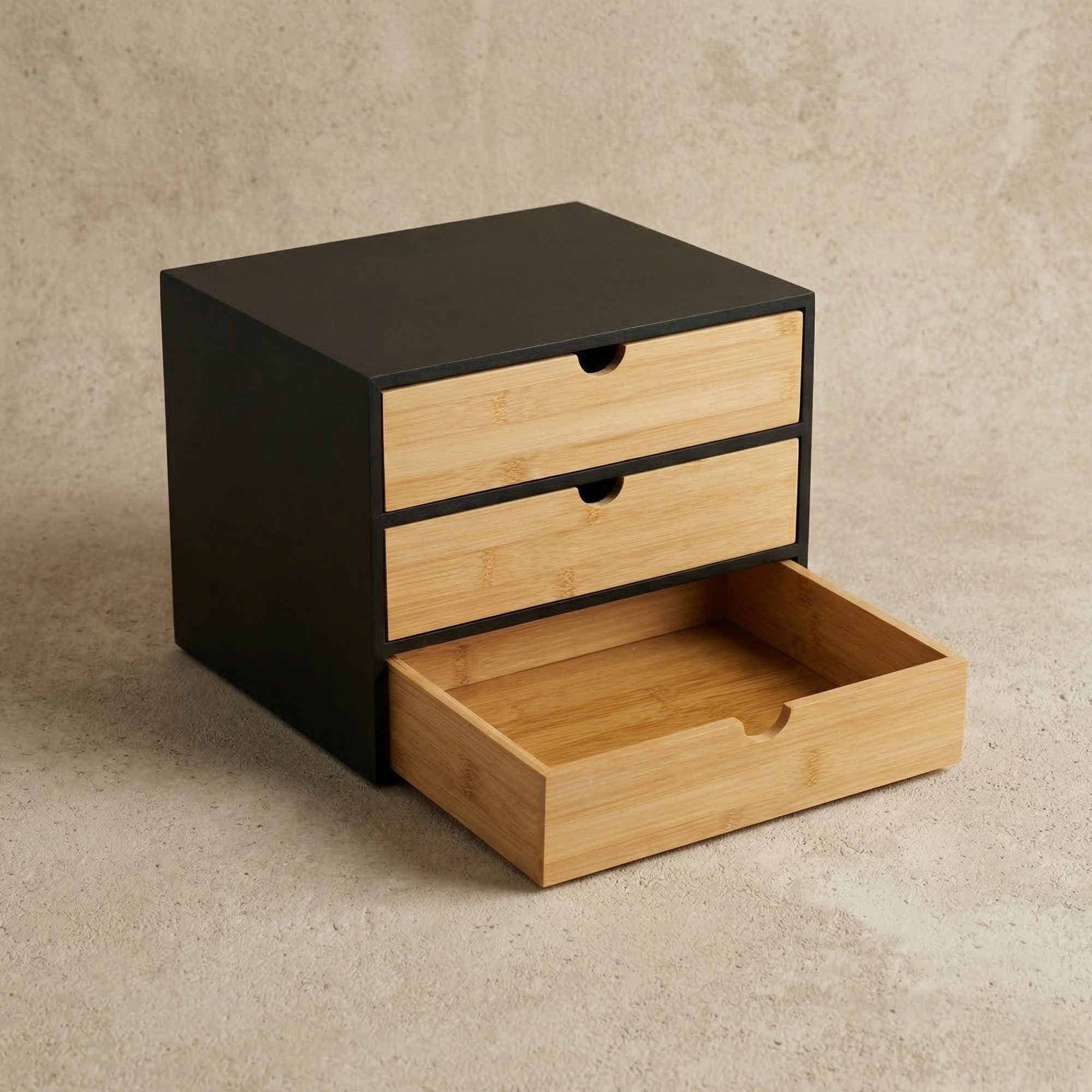 EDAXO Aufbewahrungsbox Bambus-Schreibtischorganizer mit Schubladen HEGO, 25 cm – Bild 4 von 5