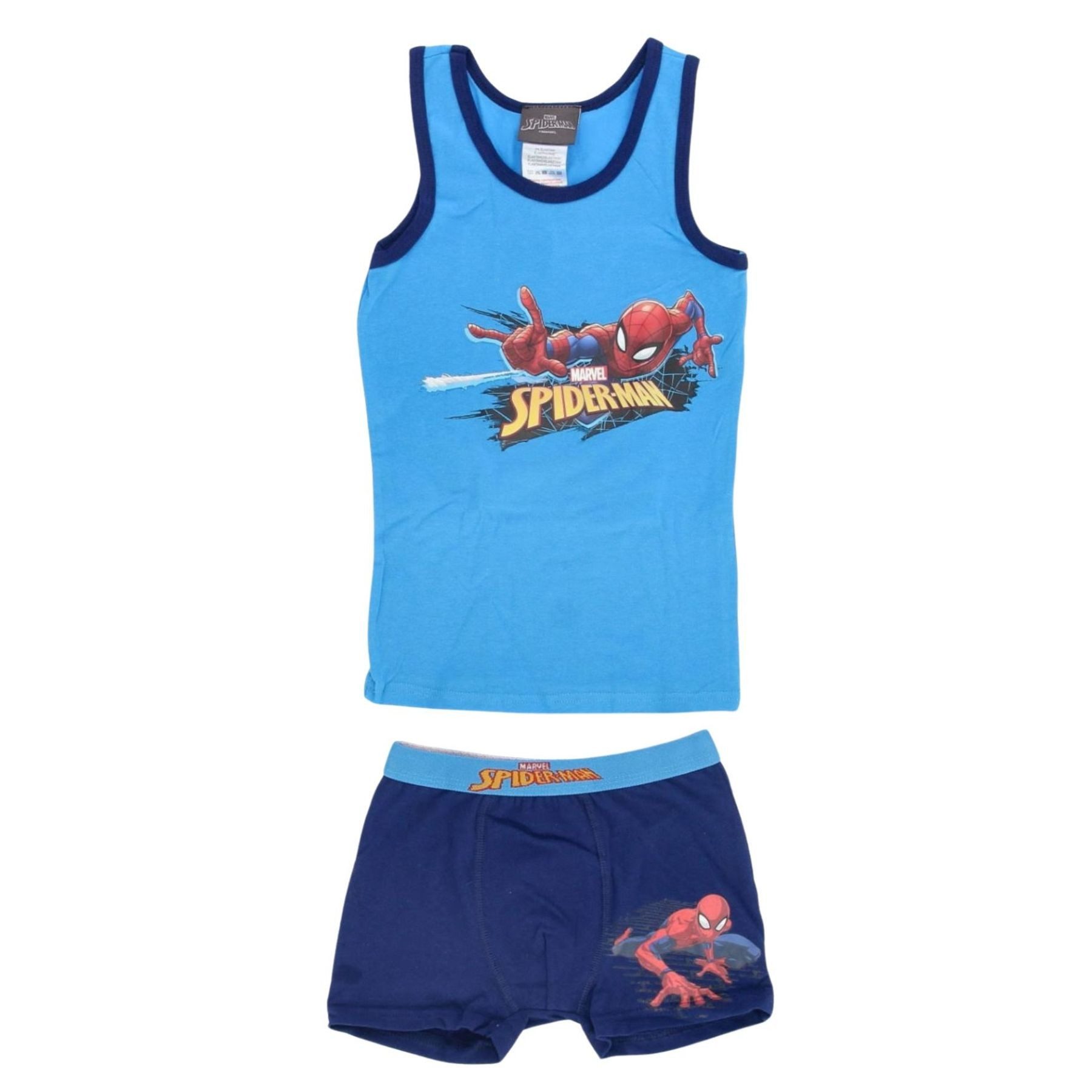 Textiel Trade B.V. Pyjama Spiderman Unterwäsche-Set für – Unterhemd & Shorts aus Baumwolle
