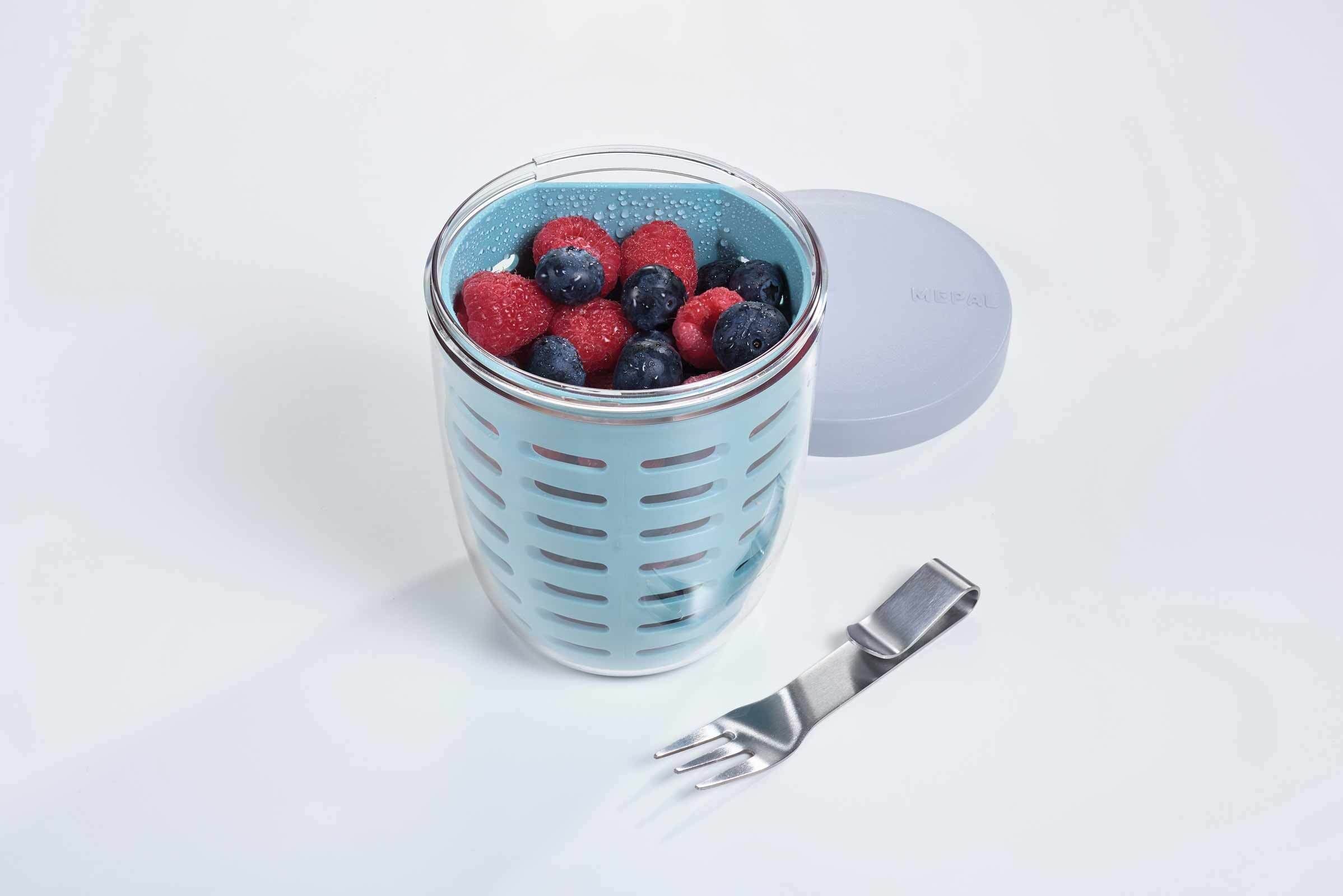 Ellipse Fruitpot Blue Snackpot Kunststoff, Set, Vivid 3er (3-tlg) Mepal Lunchbox Lunchpot, und
