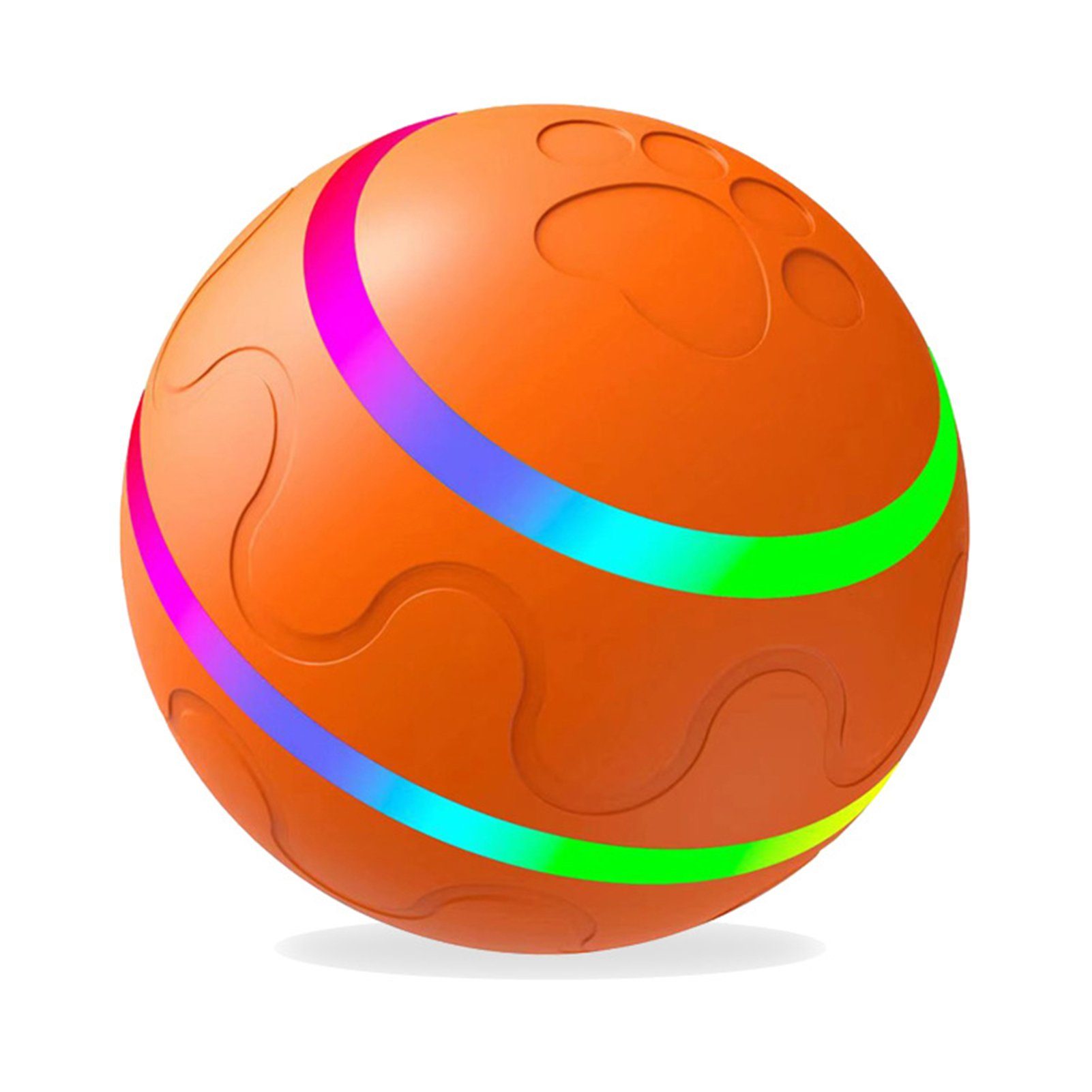 Blusmart Tierball Automatischer Katzen-Teasing-Ball, B orange Interaktiver Leuchtender