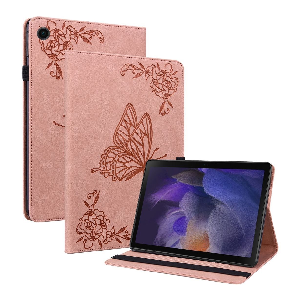Wigento Tablet-Hülle Aufstellbare Kunst-Leder Tasche Design Muster für Samsung Galaxy Tab A8 10.5 2021 Etuis Hülle Cover Schutz Case Zubehör