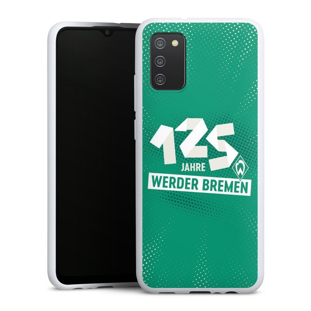 DeinDesign Handyhülle 125 Jahre Werder Bremen Offizielles Lizenzprodukt, Samsung Galaxy A02s Silikon Hülle Bumper Case Handy Schutzhülle