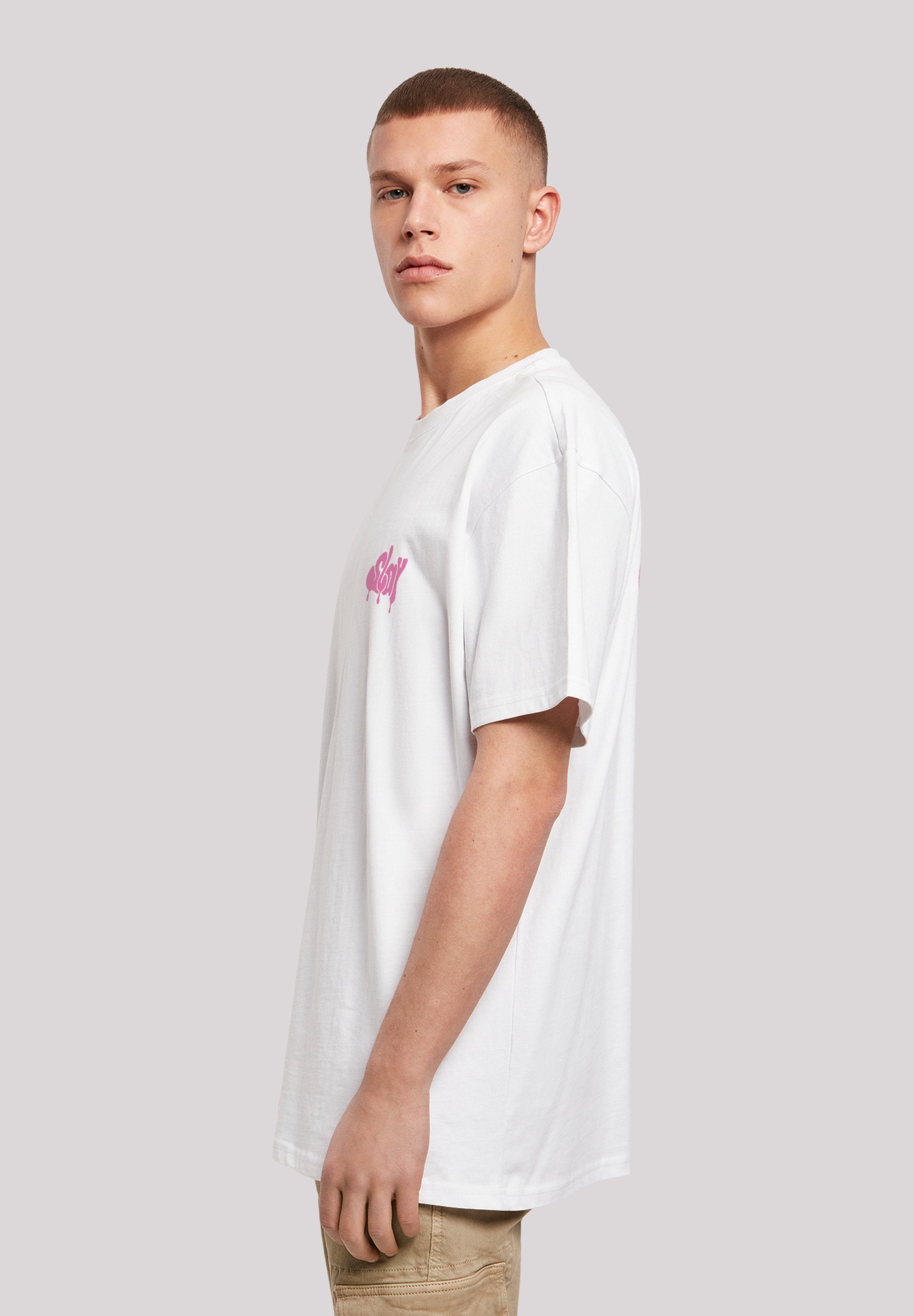 SLAY F4NT4STIC T-Shirt Pink weiß Print Jugenwort