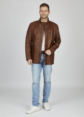 bugatti Lederjacke Andiamo mit Druckknopfleiste und Stehkragen