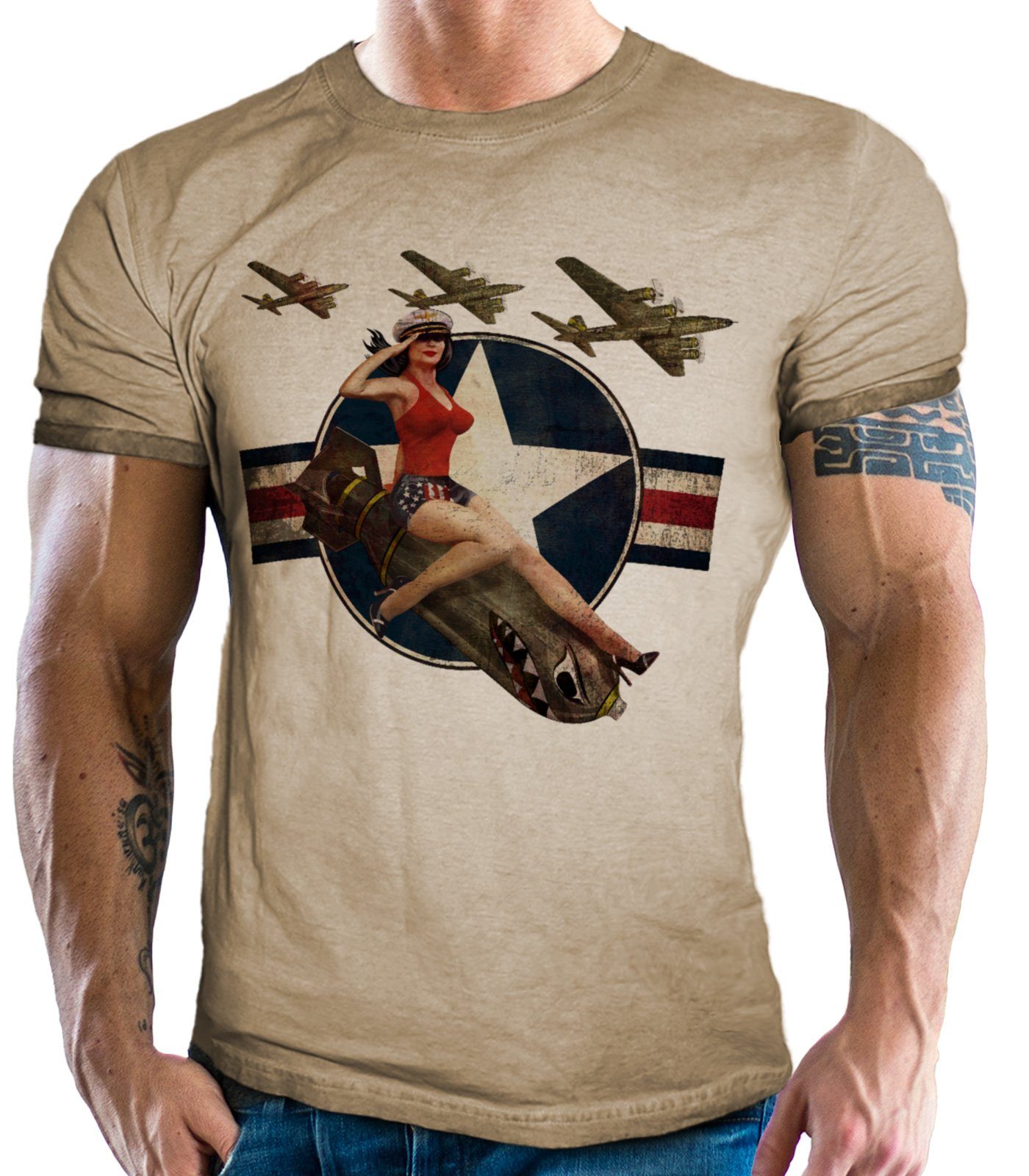 GASOLINE BANDIT® T-Shirt für US Army Pinup Fans: Air Force Bomber
