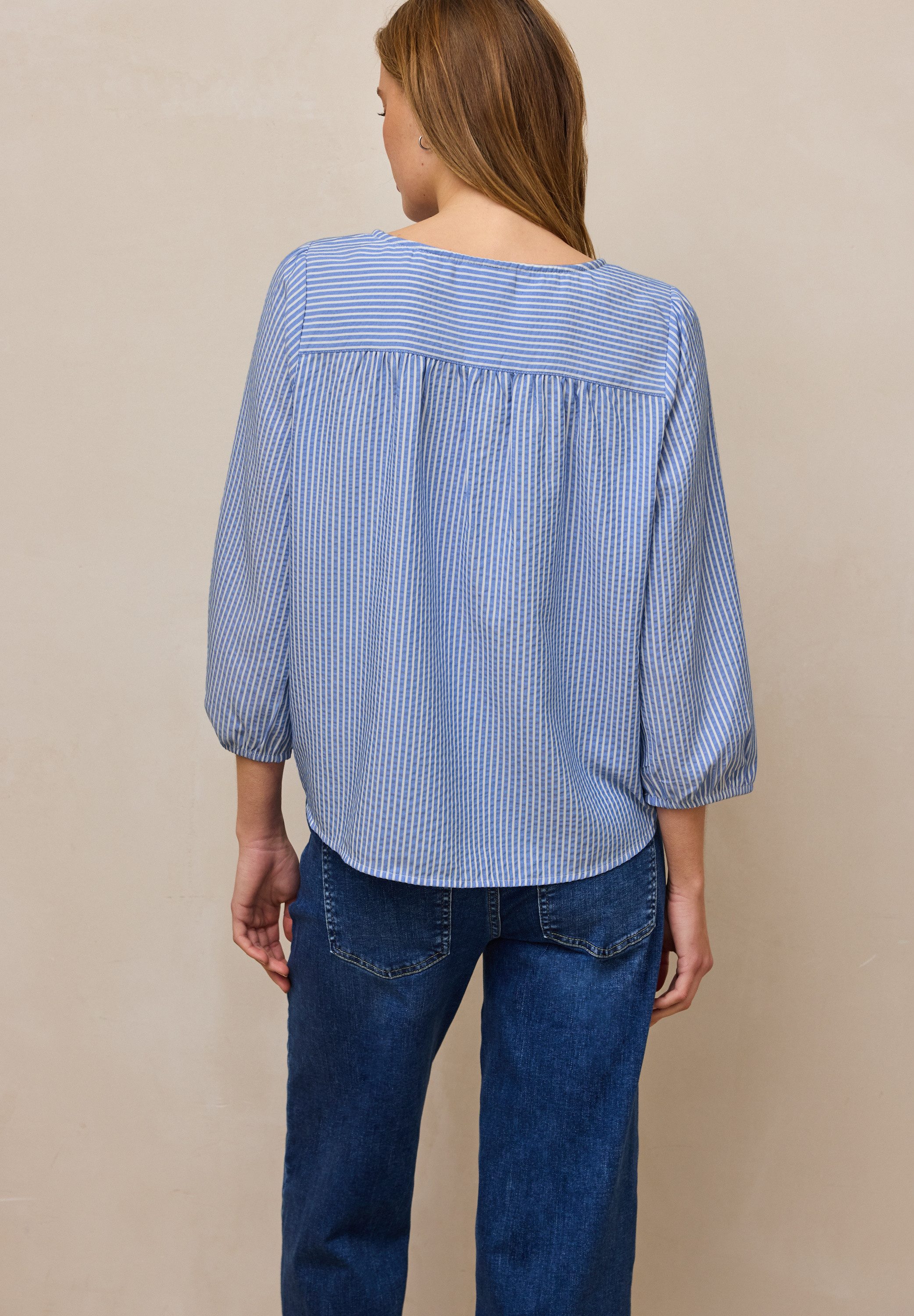 STREET ONE STUDIO Carmenbluse im Seersucker-Style mit Streifen – Bild 2 von 5