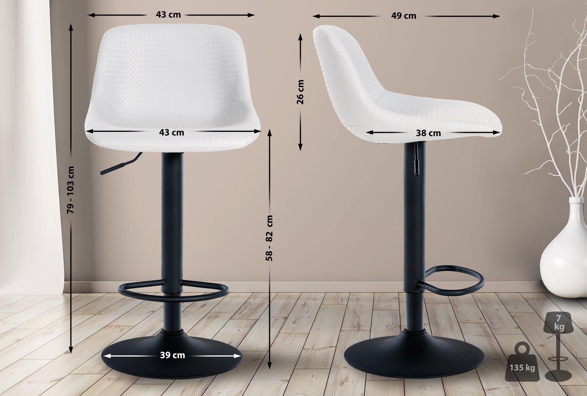 CLP Barhocker Loft (2er Set, 2 günstig online kaufen