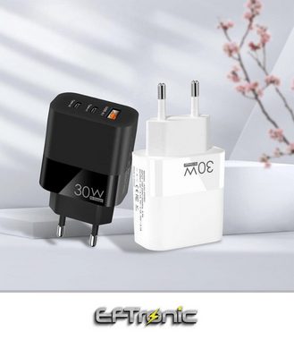 EFTronic USB C Schnell Ladegerät für iPhone Samsung Laptop 30W mit Ladekabel USB-Ladegerät (100cm USB C 60W Kabel, 1-tlg., Power Adapter, für IPhone, Samsung, Huawei etc)