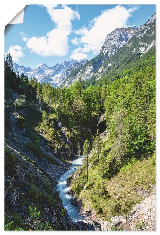 Artland Wandbild Fluss schlängelt sich durch Tal, Berge (1 St), als  Alubild, Leinwandbild, Wandaufkleber oder Poster in versch. Größen
