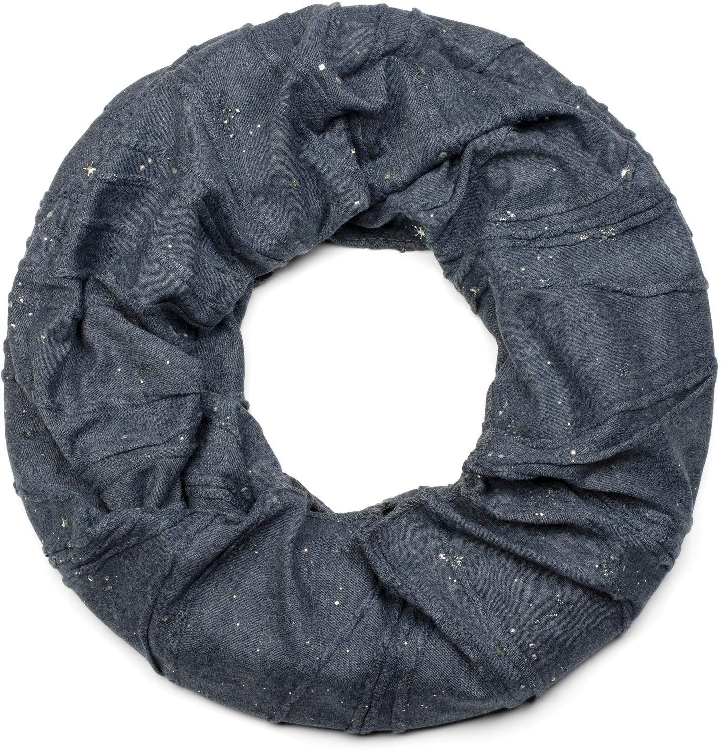 Loop Loop mit Metall Splashes Pailletten und Sternen