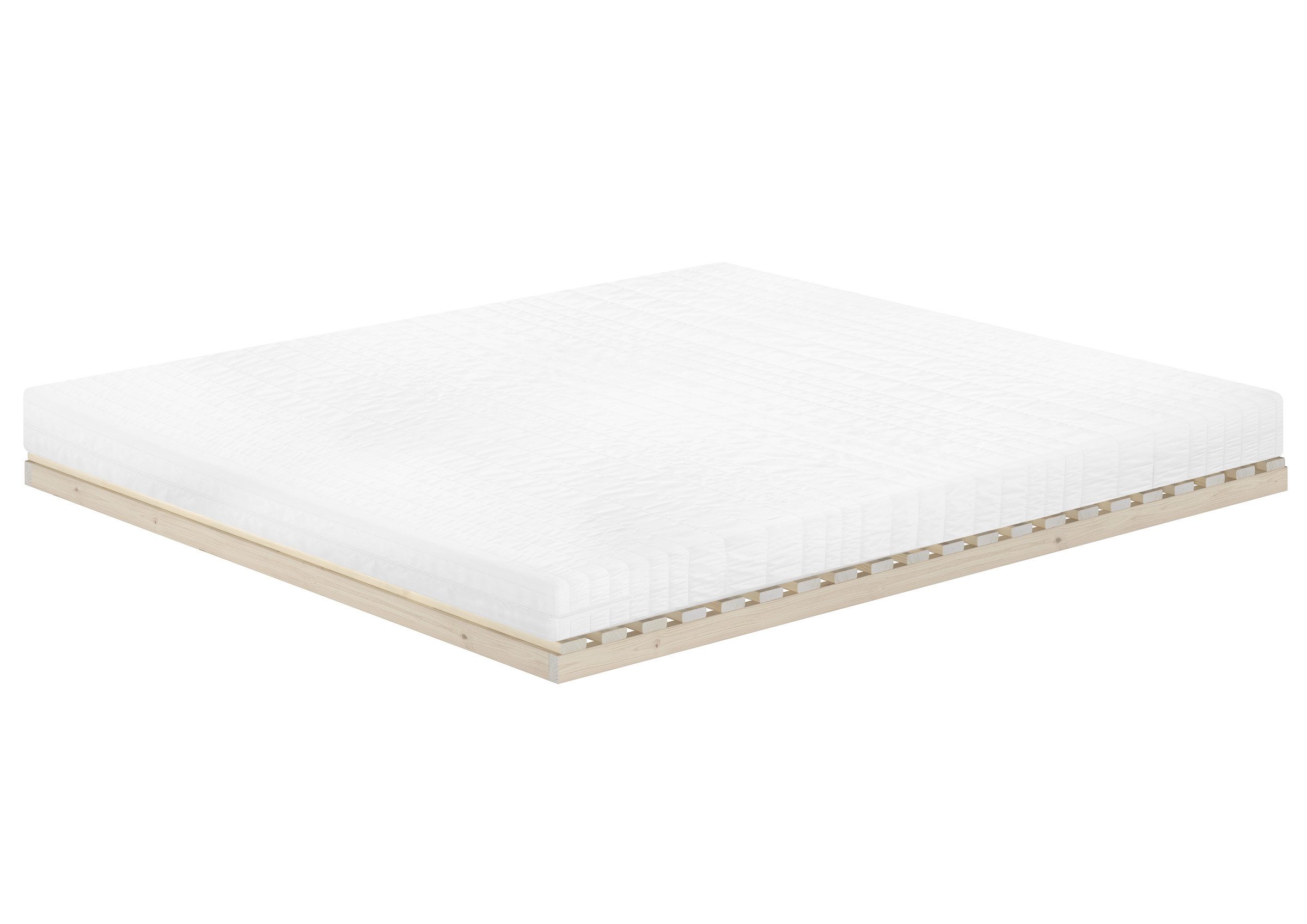 ERST-HOLZ Futonbett Niederflurbett Metallfrei 180 x 200 cm Futon Lattenrost Fichte, Fichte unbehandelt