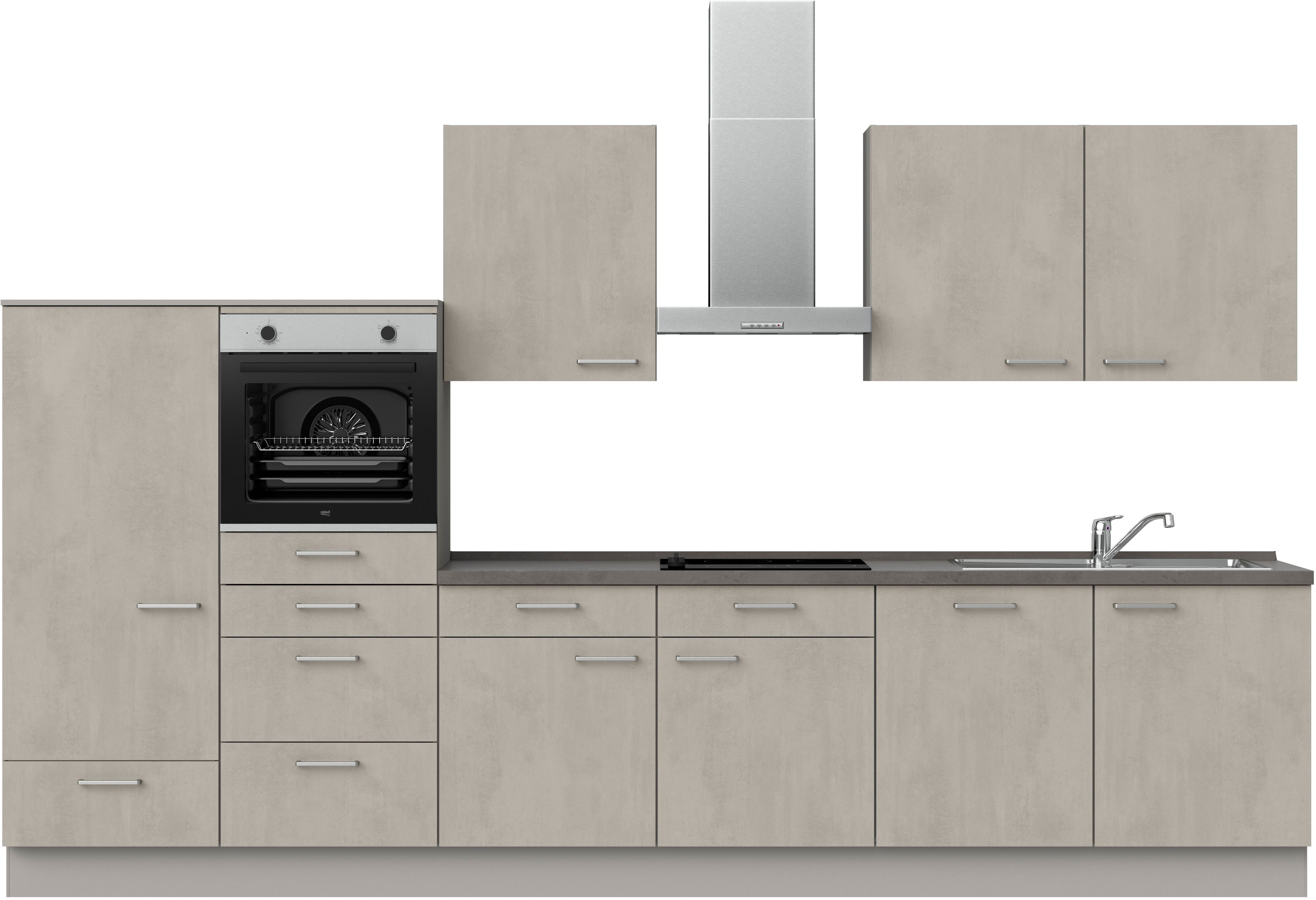 nobilia® Küchenzeile "Riva I", vormontiert, Ausrichtung wählbar, Breite 360 cm, wahlw. mit E-Geräten