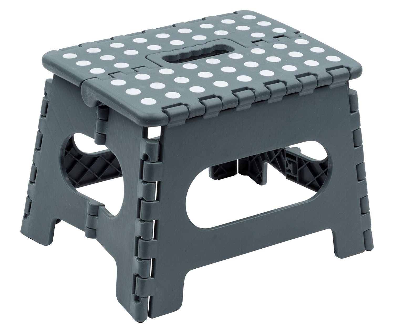 Home4You Hocker Klapphocker, Klappbar, Grau, Weiß, Kunststoff, B 29 cm, H 22 cm, T 22 cm
