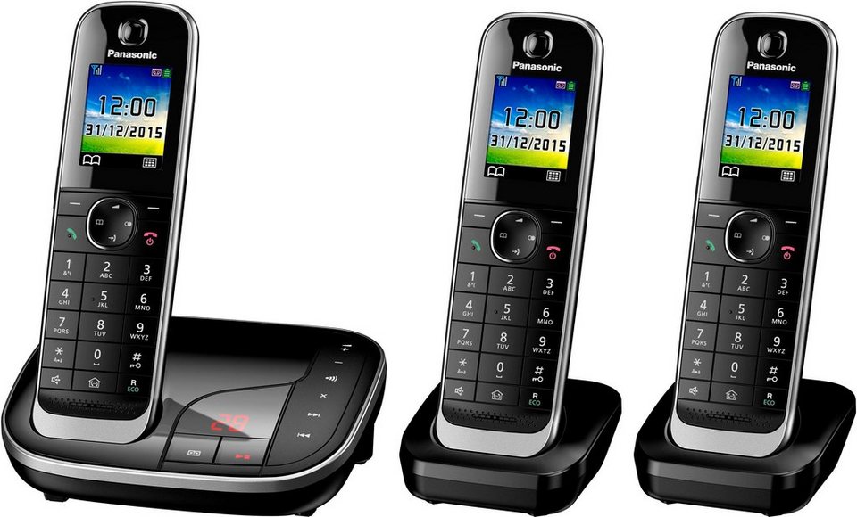KX-TGJ323 Schnurloses mit 300 zu Standby-/Gesprächszeit / DECT-Telefon 18 Panasonic bis Anrufbeantworter), 3, (Mobilteile: