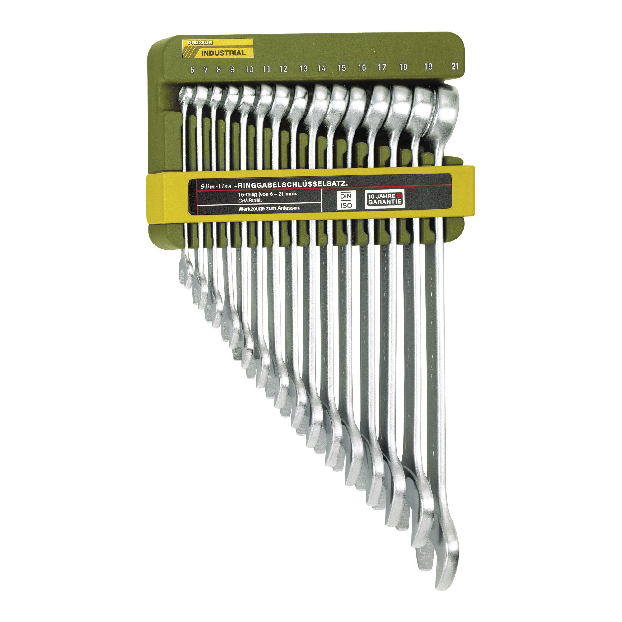 PROXXON INDUSTRIAL Maulschlüssel Proxxon Slim Line Ring-Maulschlüsselsatz, 15-tlg., 6 - 21 mm