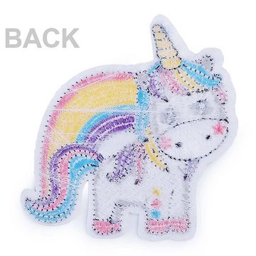 maDDma Aufnäher 2 Aufbügler Einhorn Motivwahl, Polyester, Polyethylen-Schicht, mehrfarbig 5