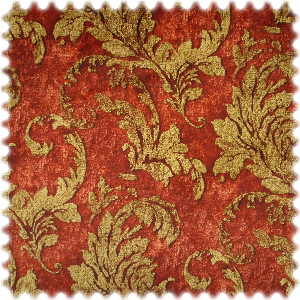 Heiro Stoff Samt Velours Möbelstoff Doha Terracotta mit Fleckschutz, Meterware - Breite:138 cm