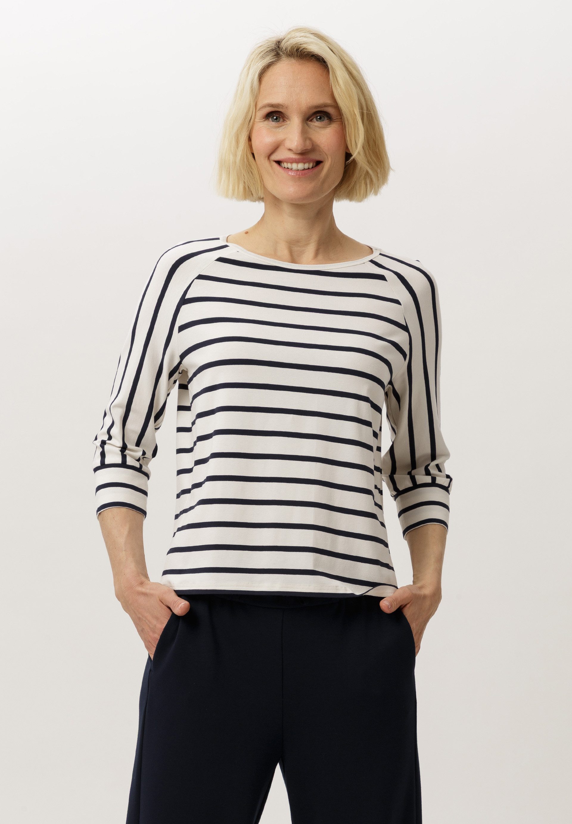 FRANK WALDER Langarmshirt im charmanten Streifen-Look günstig online kaufen