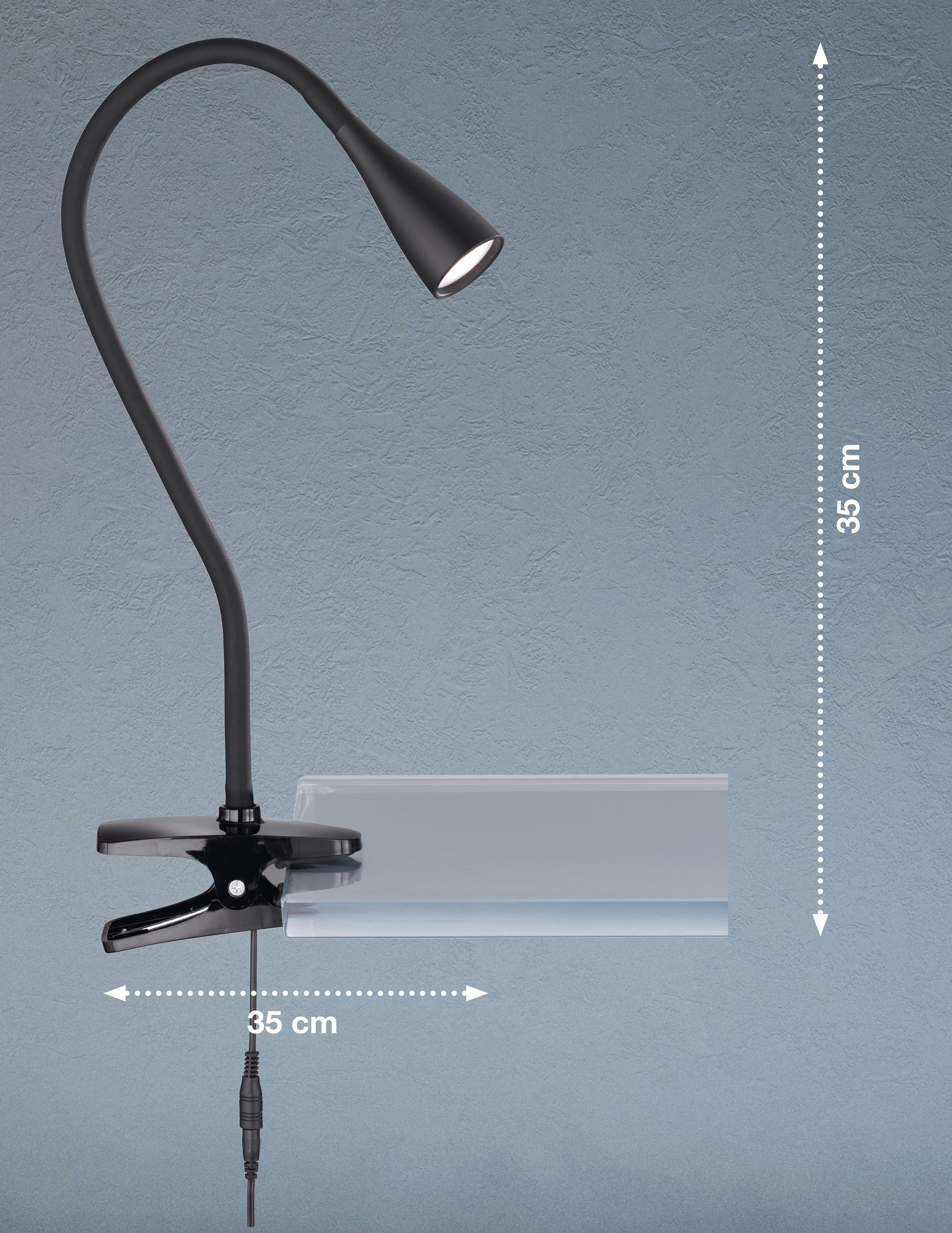 FHL easy! LED Klemmleuchte Nox, integriert, Warmweiß fest Ein-/Ausschalter