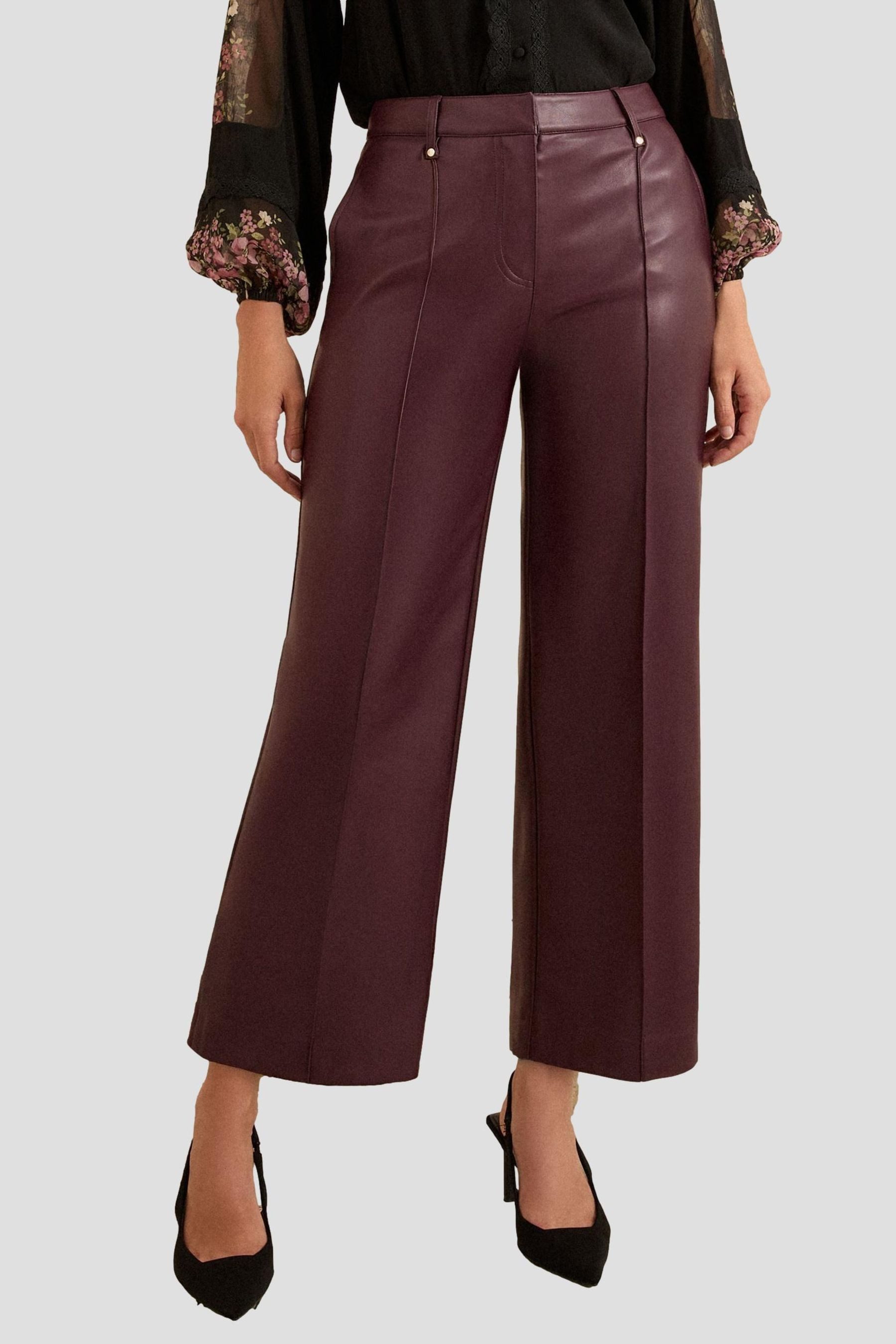 Love & Roses Lederhose Love & Roses weite Kunstlederhose, Petite (1-tlg)