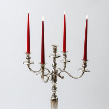 MARELIDA Kerzenständer Kerzenständer Stabkerzenhalter Kerzenleuchter Tafelkerzen 80cm silber (1 St)