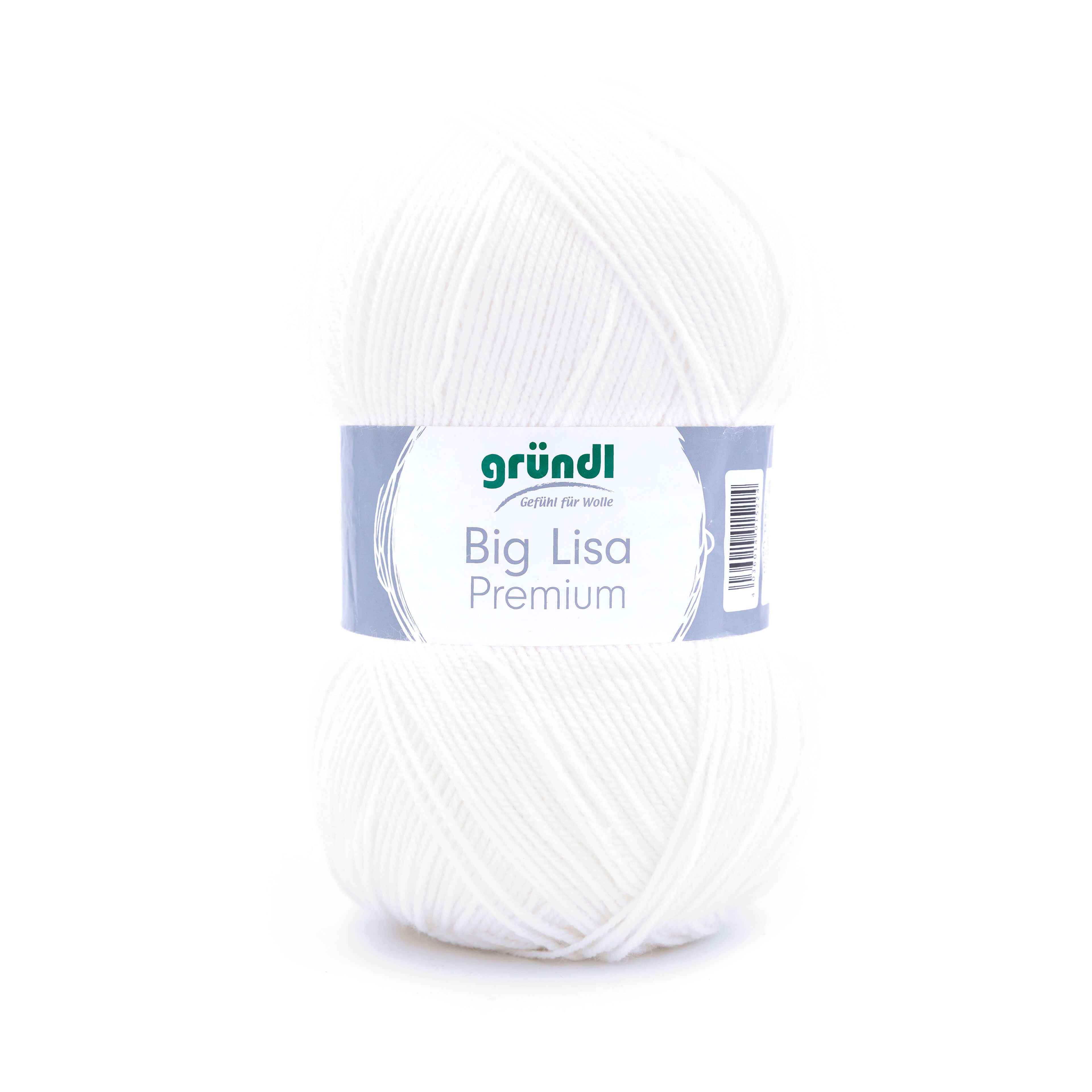 Gründl Big Lisa Premium Häkelwolle, Strickgarn, 250g Häkelwolle, 665,00 m (Wolle zum Stricken und Häkeln, Strickgarn, Handstrickgarn, Strickwolle), Großknäuel