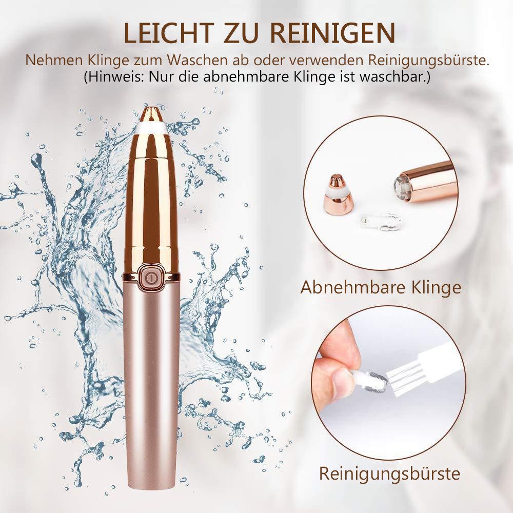 TUWENA Augenbrauenrasierer Elektrische Augenbrauenrasierer, Gesichtshaarentferner für Frauen, Schmerzfreier Damenrasierer Gesicht für Wangen, Kinn, Augenbrauen
