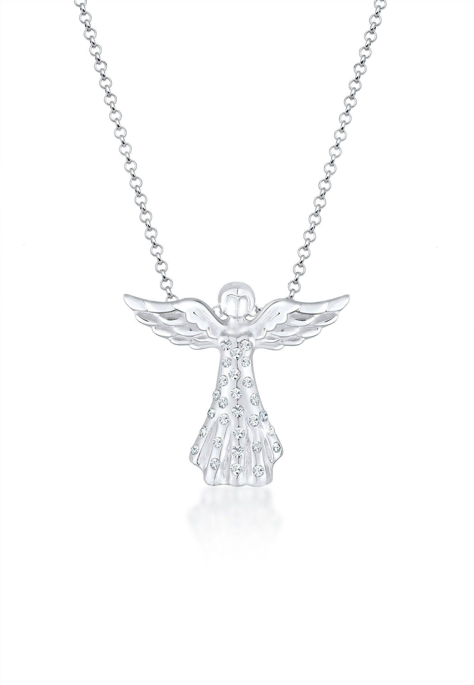 Elli Kette mit Anhänger Engel Glas Kristalle Weiß 925 Sterling Silber, Enge günstig online kaufen