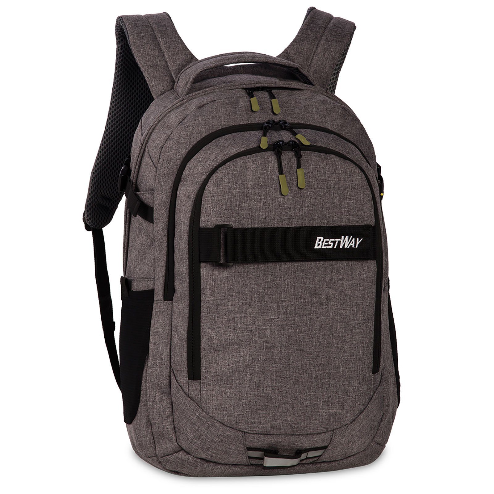 BESTWAY Schulrucksack Evolution Air, dunkelgrau, mit gepolstertem 15 Zoll  Laptopfach, Bequeme, verstellbare Schultergurte