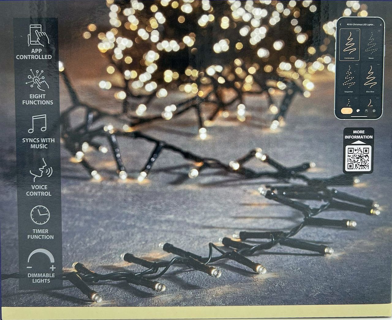 Luca Lighting LED-Lichterkette Snake Lighting 550 Led's App gesteuert warmweiß oder color 1400cm, Dimmbar, Timer, fernbedienbar über Handy oder Tablett